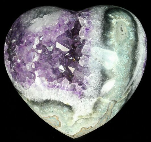 Purple Amethyst Crystal Heart - Uruguay #50908